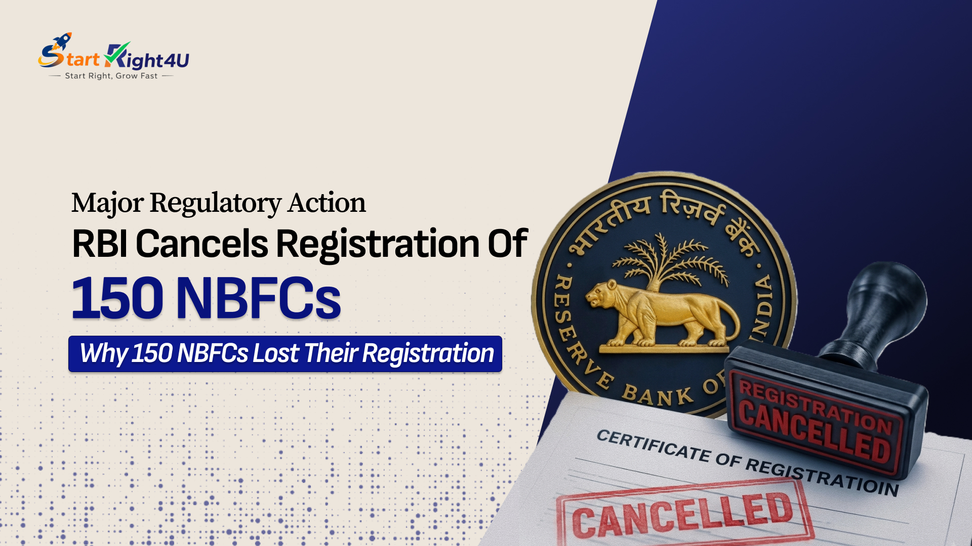 RBI Cancels 150 NBFC Registrations | Major Regulatory Action Across India