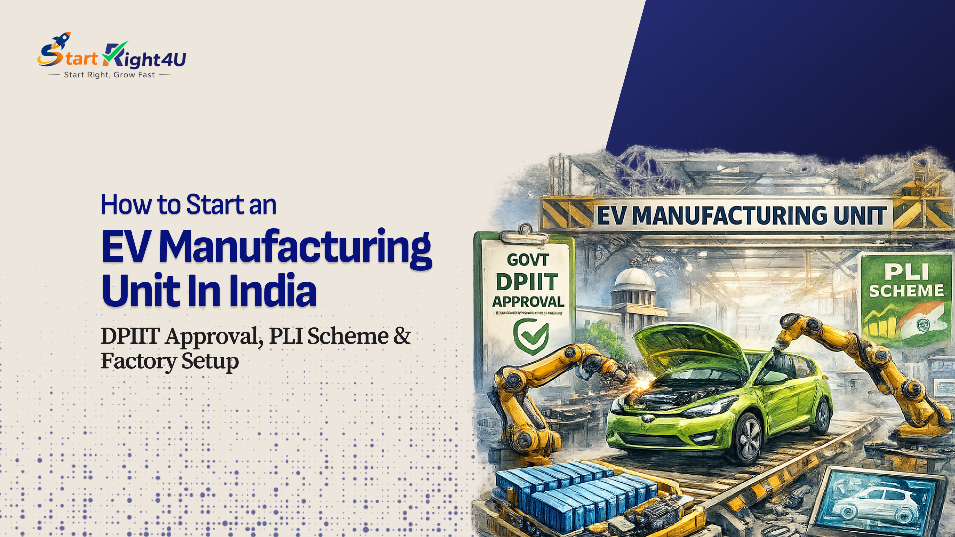 How to Start an EV Manufacturing Unit in India: DPIIT Approval, PLI Scheme & Factory Setup?